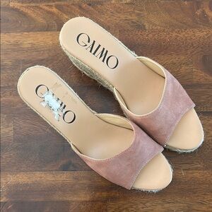 Gaimo espadrilles wedge shoes boho beachy cottagecore size 40 sandals pink suede